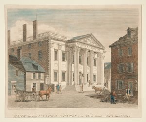 Bank of the United States, Third Street Philadelphia tekijältä William Russell Birch