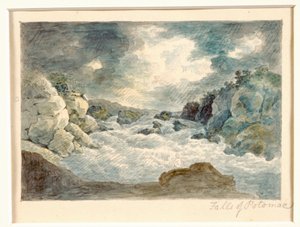 Potomacin putoukset, n. 1800-1810 (kynä ja akvarelli paperille)