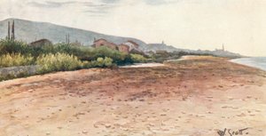 Rannalla, Bordighera, varhain aamulla (värilitra)