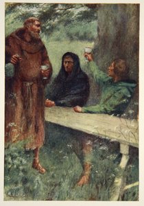 Robin Hood ja musta munkki, M.I.:n "Hero Myths and Legends of the British Race" -elokuva. Ebbutt, 1910