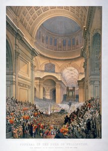 Pyhän Paavalin katedraalin sisustus Wellingtonin herttuan hautajaisten aikana Lontoossa, 1852 1853.