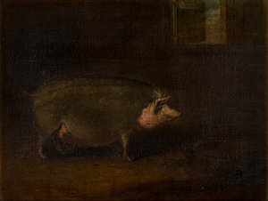 A Pig in a Sty, n. 1823 (öljy kankaalle)