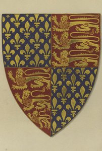 Kuningas Edward III:n käsivarret hänen haudastaan Westminster Abbey -kirkossa (chromolitho) tekijältä William St John Hope