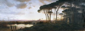 Ostian linna Castel Fusanon mäntymetsästä nähtynä, 1881