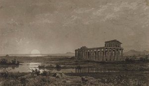 Ceresin temppeli Paestumissa (Athenen temppeli) tekijältä William Stanley Haseltine