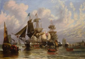 Krimkrieg, Einschiffung engl. Truppen, 1855 / Gem. v. W. Stuart tekijältä William Stuart