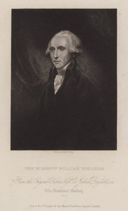 William Windham, englantilainen Whig-poliitikko (kaiverrus) tekijältä William Thomas Fry