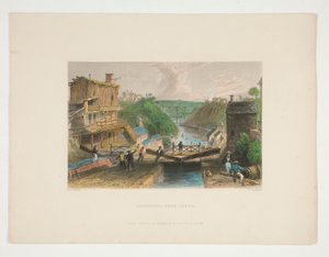 Lockport, Erie Canal, kuvitus Nathaniel Parker Willisille tekijältä William Tombleson