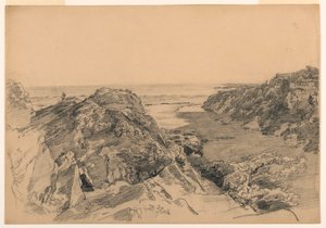 Piirros, Paratiisi ja kiirastuli, Middletown, Rhode Island, n. 1875-80. tekijältä William Trost Richards