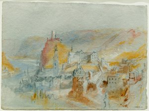 Cochem Endertalin ylhäältä katsottuna tekijältä Joseph Mallord William Turner