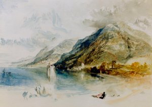 Chillonin linna Genevejärvellä Villeneuvesta katsottuna tekijältä Joseph Mallord William Turner
