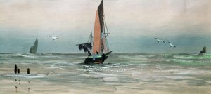 Merimaisema’, akvarelli, 10,6 × 23,8 cm tekijältä Joseph Mallord William Turner