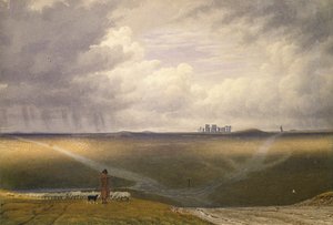 Stonehenge-A Showery Day, 1800-luvun alku tekijältä Joseph Mallord William Turner