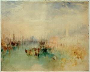 Venetsia: Toimitus Riva degli Schiavoni -kadulta lähellä Ponte dellArsenalea tekijältä Joseph Mallord William Turner