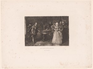Alva vierailee Parman valtionhoitajan Margaretin luona, 1567 Alban vierailu kuvernöörin luo (otsikko esineessä)
