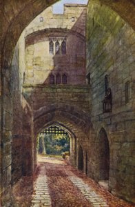 Warwickin linna: Gate House ja Portcullis (väri litho)