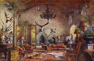 Warwickin linna: Suuri sali (väri litho)
