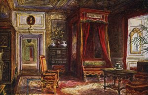 Warwickin linna: Kuningatar Annen makuuhuone (väri litho)