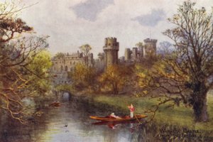 Warwickin linna, sillalta (väri litho)