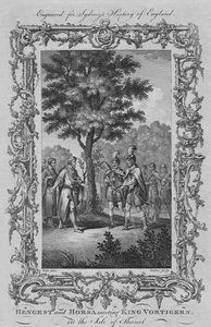 Hengest ja Horsa tapaavat kuningas Vortigernin Thanetin saarella, 1773.