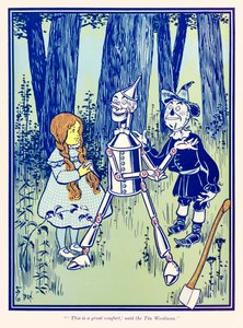 ??Tämä on suuri mukavuus,? sanoi Tin Woodman.? The Wonderful Wizard of Oz? kirjoittanut L. Frank Baum tekijältä William Wallace Denslow