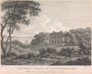 Cadland Park, Hampshire, Robert Drummondin kotipaikka, Esquire (julkaisija W. Watts); sivu 56 (Nide 1) tekijältä William Watts