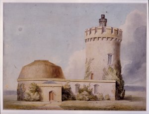 Observatorio ja ehdotetut lisäykset, n. 1830 (akvarelli kortilla)