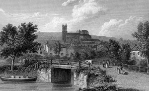 Hythe kanavasillalta, kaiverrus E. Finden, 1829