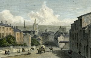 Newcastle Westgate Hillistä, kaivertanut Edward Finden, 1830