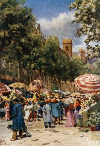 Barcelona, Rambla (väri litho) tekijältä William Wiehe Collins