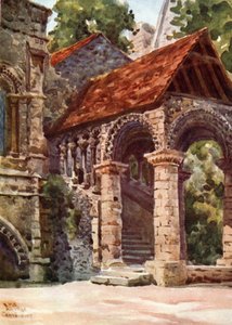 Canterbury, Norman Stairway (väri litho) tekijältä William Wiehe Collins