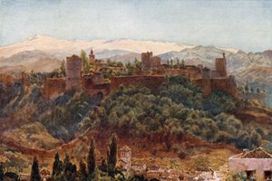 Granada, Alhambra (väri litho) tekijältä William Wiehe Collins