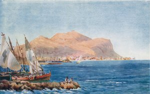 Palermo. Monte Pellegrino (väri litho)