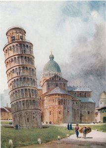 Pisa. Campanile ja Duomo (väri litho) tekijältä William Wiehe Collins