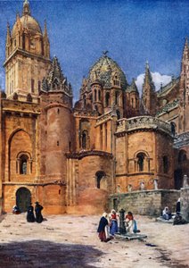 Salamanca, vanha katedraali (väri litho) tekijältä William Wiehe Collins