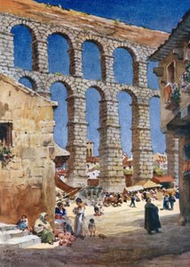 Segovia, akvedukti (väri litho)