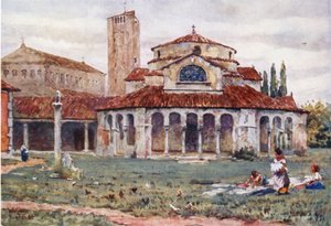 Torcello. Sta Fosca ja katedraali (väri litho) tekijältä William Wiehe Collins