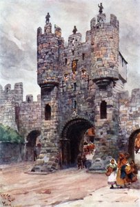 York, Micklegate Bar (väri litho) tekijältä William Wiehe Collins