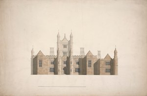 Elevação de um projeto proposto para Cambridge Collegesfinlandês tekijältä William Wilkins