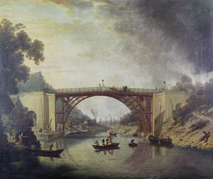 Valurautainen silta Coalbrookdalen lähellä, n. 1780