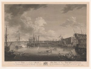Näkymä Deptfordin telakalle (...) Näkymä Royal Dock Yarkista Deptfordissa (...) (otsikko esineessä)