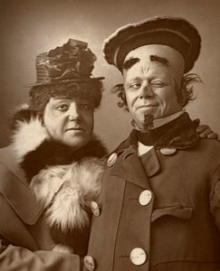Harry Nicholls ja Herbert Campbell, brittiläiset näyttelijät Queen and the King, 1888. tekijältä William and Daniel Downey