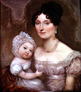 Lady FitzHerbert yhden nuorimmista lapsistaan, n. 1817 (liuskekivi)