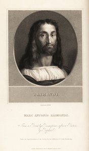 Marcantonio Raimondin muotokuva, italialainen kaivertaja, noin 1470-1534 tekijältä William the Younger Holl