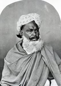 Intialaisen miehen muotokuva elokuvasta "Intian puvut ja ihmiset", n. 1860 tekijältä Willoughby Wallace Hooper