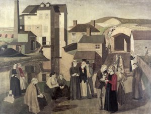Kohtaus kyläkadulla, jossa Mill-Hands Conversing