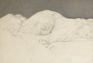 Maisematutkimus Santisima Trinitalle, n. 1924 (kynä & öljy paperille) tekijältä Winifred Knights