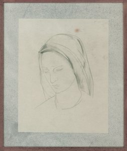 Tutkimus St Martinin alttaritaululle, n. 1928 (kynä paperille) tekijältä Winifred Knights