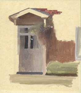 Line Holt Farm Housen etuovi (öljy kynällä kuultopaperille)
