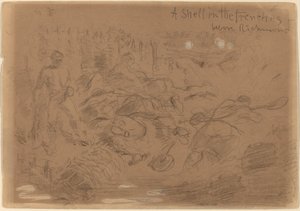 Shell in Trenches ennen Richmondia [recto], 1862. tekijältä Winslow Homer